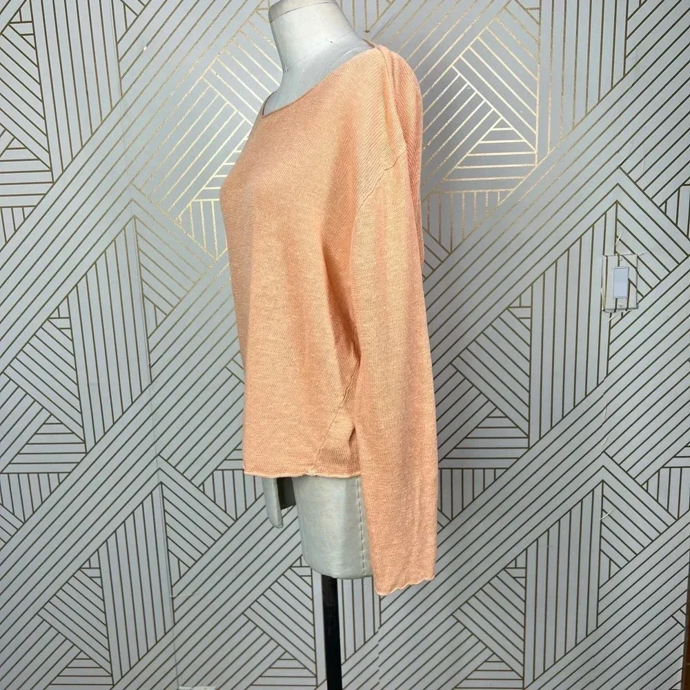 Eileen‎ Fisher Vintage 100% Linen Sweater in Orange Size US Large